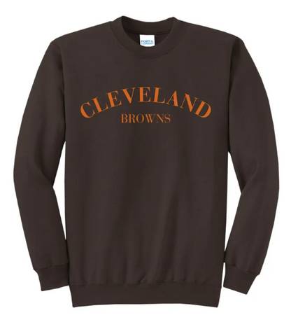 Cleveland Browns Arched Embroidered Crewneck Sweatshirt