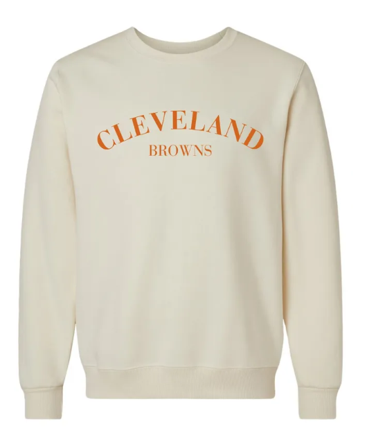 Cleveland Browns Arched Embroidered Crewneck Sweatshirt