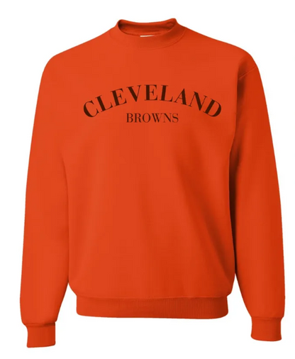 Cleveland Browns Arched Embroidered Crewneck Sweatshirt