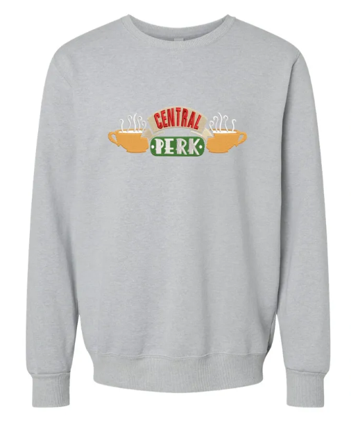 Central Coffee Perk Embroidered Ultra Soft Crewneck Sweatshirt