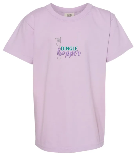 Dingle Hopper Mermaid Embroidered Orchid Comfort Colors Youth & Adult T-Shirt