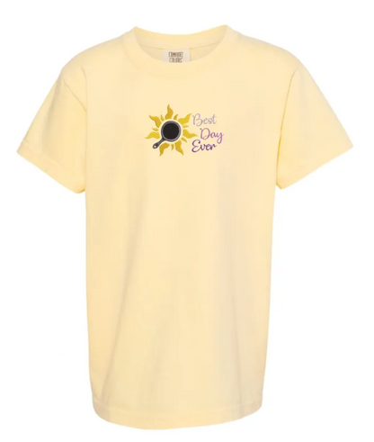 Best Day Ever Sunshine Embroidered Comfort Colors Youth & Adult T-Shirt