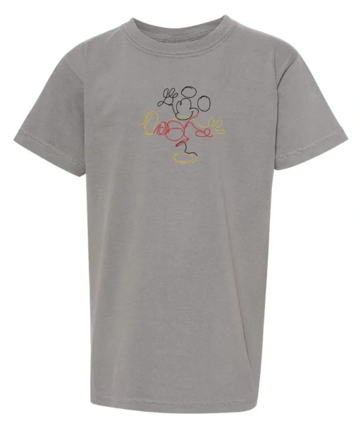 Mouse Outline Embroidered Comfort Colors Youth & Adult T-Shirt