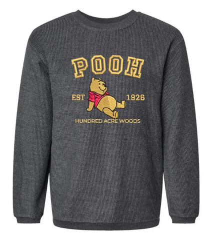 Pooh University Embroidered Cordered Crewneck Sweatshirt