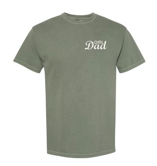 Girl Dad or Custom Phrase Embroidered Comfort Colors Short Sleeve T-Shirt