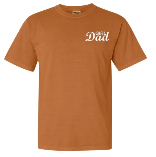 Girl Dad or Custom Phrase Embroidered Comfort Colors Short Sleeve T-Shirt