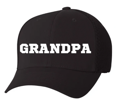 Custom Word or Handwriting Dad or Grandpa Father's Day Flexfit Mesh Hat