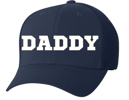 Custom Word or Handwriting Dad or Grandpa Father's Day Flexfit Mesh Hat