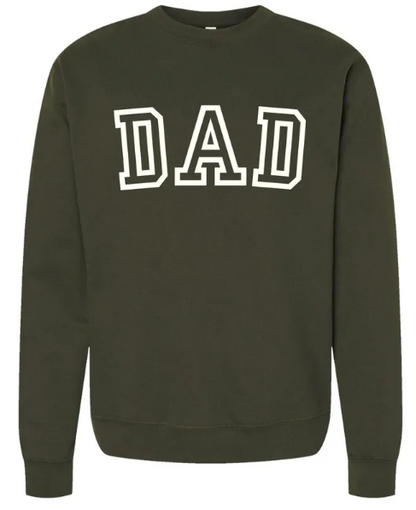 Dad Varsity Letter Outline Embroidered Crewneck Sweatshirt