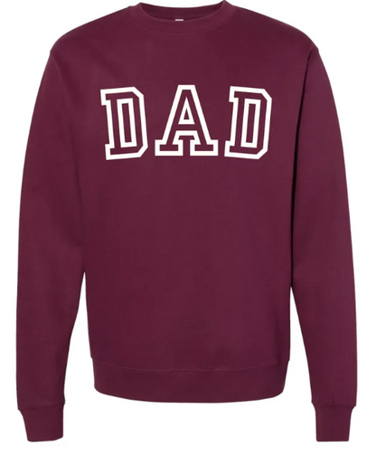 Dad Varsity Letter Outline Embroidered Crewneck Sweatshirt