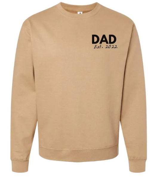 Dad, Grandpa, or Custom Word & Date Embroidered Crewneck Sweatshirt