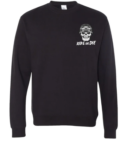 Matching Dad & Me Ride or Die Embroidered Black Crewneck Sweatshirts