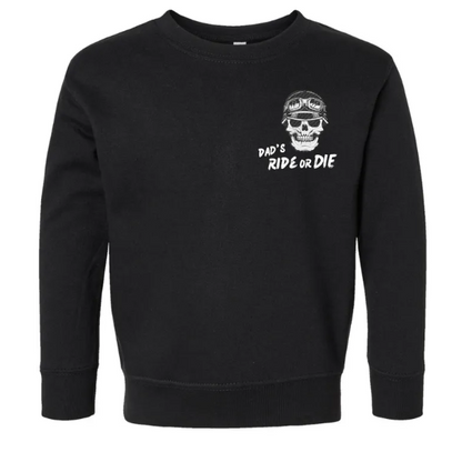 Matching Dad & Me Ride or Die Embroidered Black Crewneck Sweatshirts