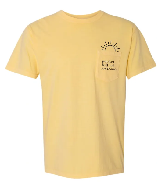 Pocket Full Of Sunshine Embroidered Comfort Colors Pocket T-Shirt