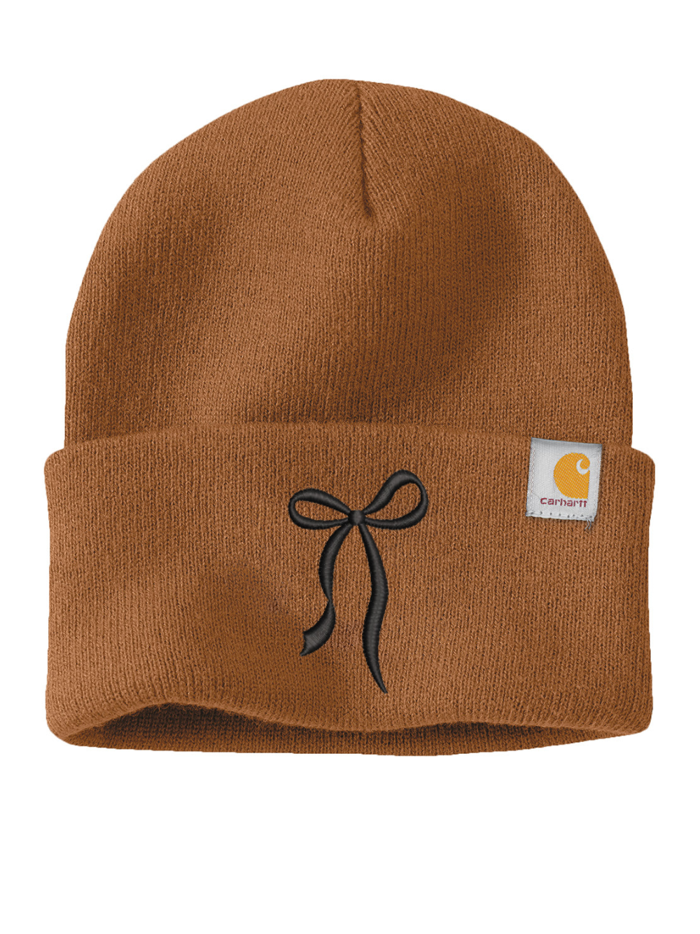 Black Bow Embroidered Carhartt Cuffed Beanie