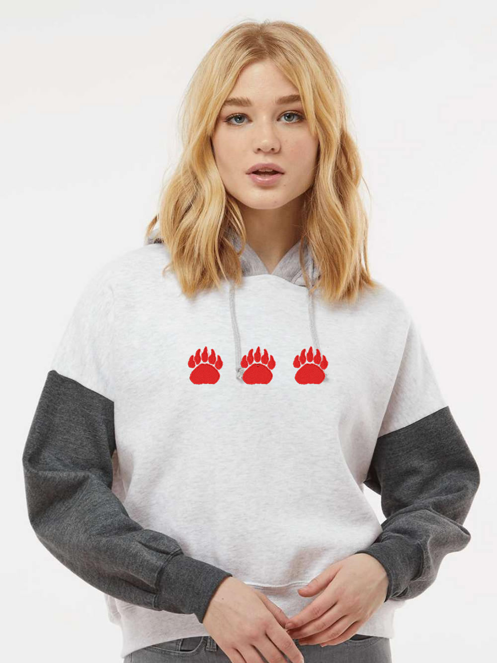 Wadsworth Embroidered Women's Colorblock Hooded Sweatshirt