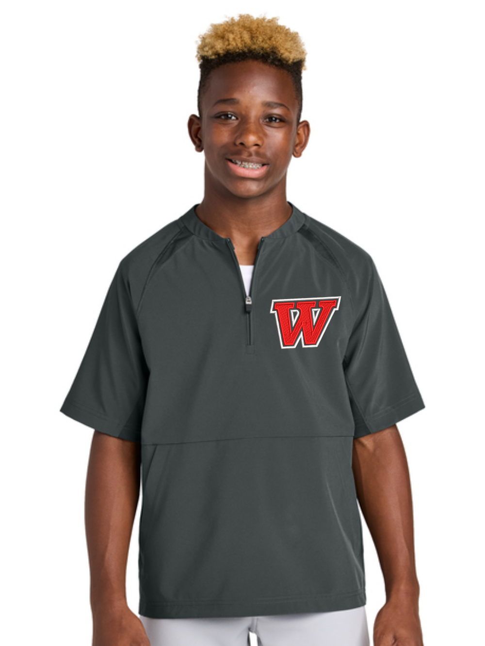 Wadsworth Embroidered Sport-Tek® Repeat 1/2-Zip Youth Short Sleeve Jacket