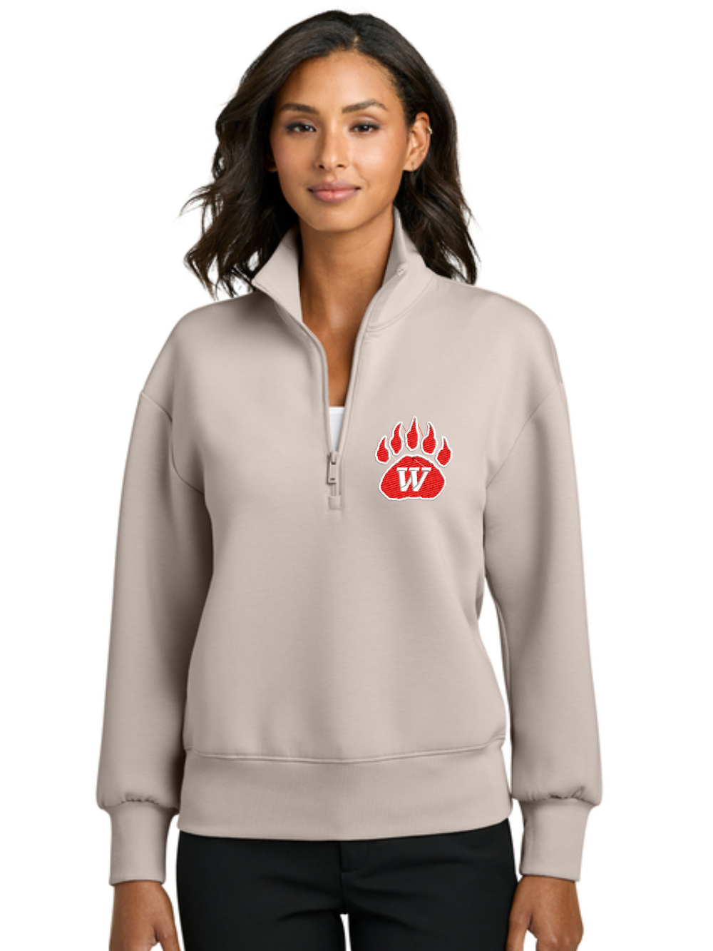 Wadsworth Embroidered Mercer+Mettle® Women’s Soft Spacer Scuba 1/4-Zip