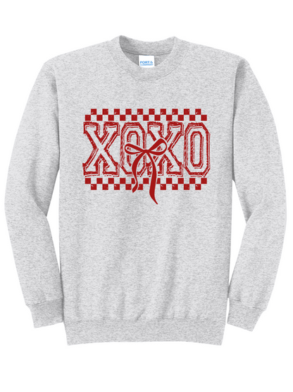 XOXO Bow Graphic Crewneck Sweatshirt