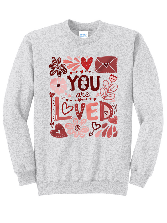 You Are Loved Graphic Fleece Crewneck Sweatshirt