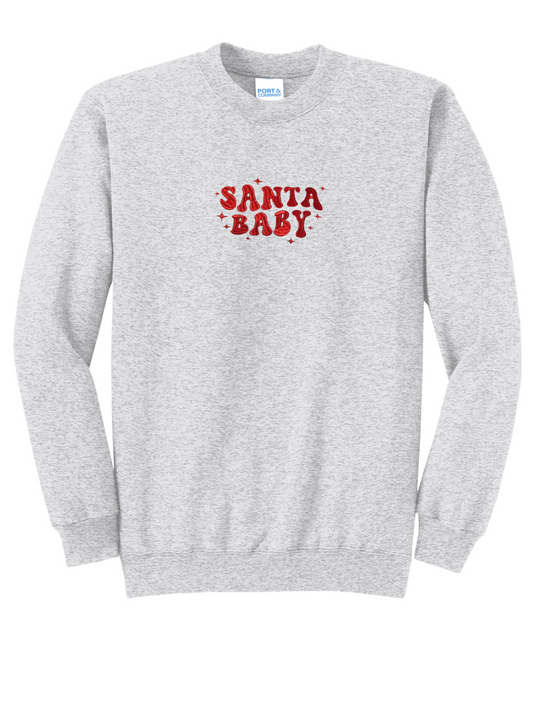 Santa Baby Embroidered Crewneck Sweatshirt