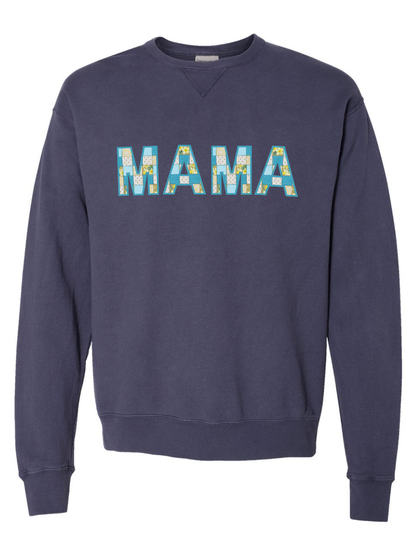 Custom Baby Blanket or Onesie Mama Applique Embroidered Crewneck Sweatshirt