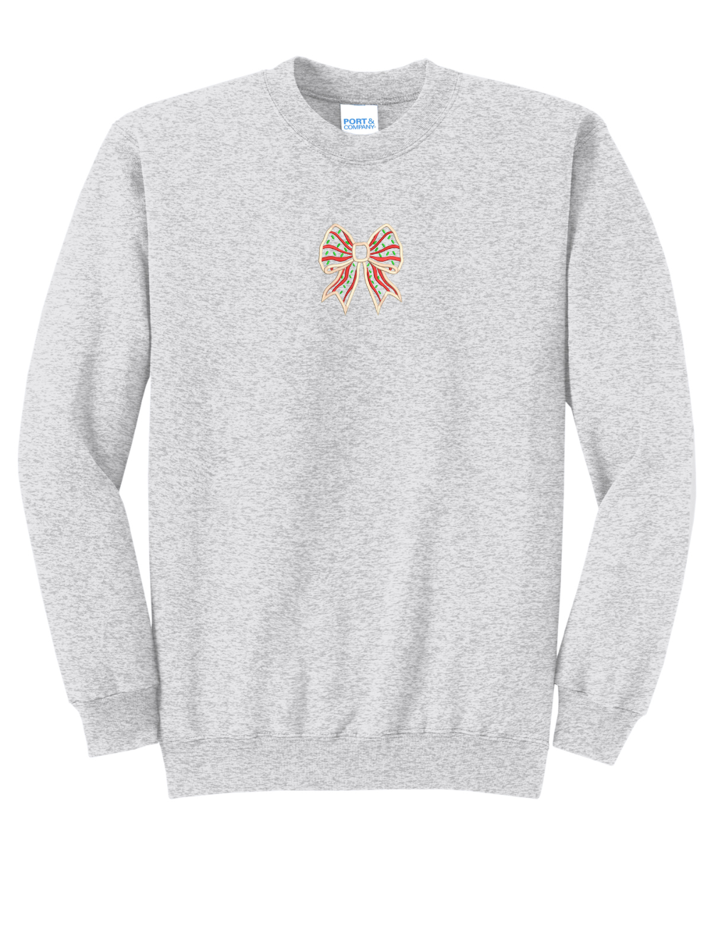 Christmas Cookie Bow Embroidered Crewneck Sweatshirt