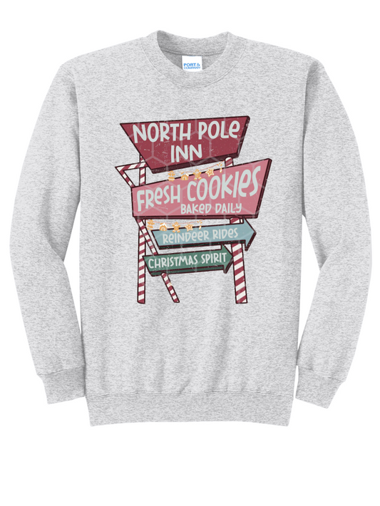 North Pole Inn Graphic Crewneck Sweatshirt