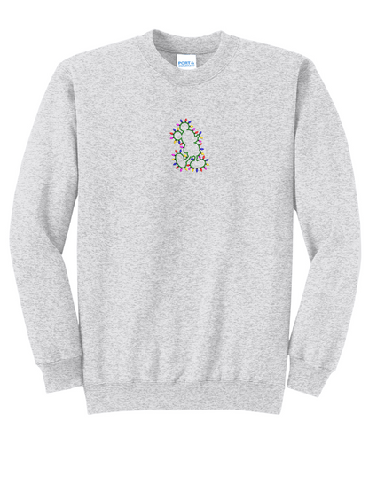 Christmas Lights Mickey Mouse Embroidered Crewneck Sweatshirt