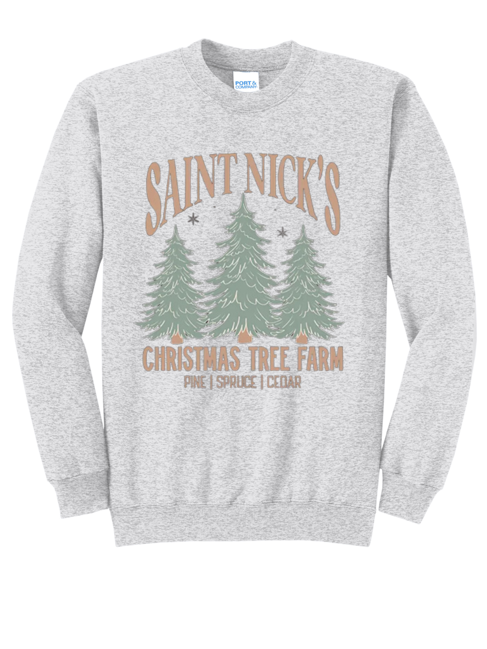 Saint Nick's Christmas Tree Farm Graphic Crewneck Sweatshirt