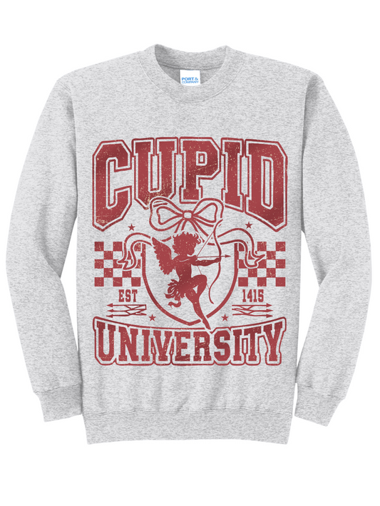 Cupid University Graphic Fleece Crewneck Sweatshirt