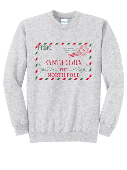 Santa Mail Embroidered Crewneck Sweatshirt