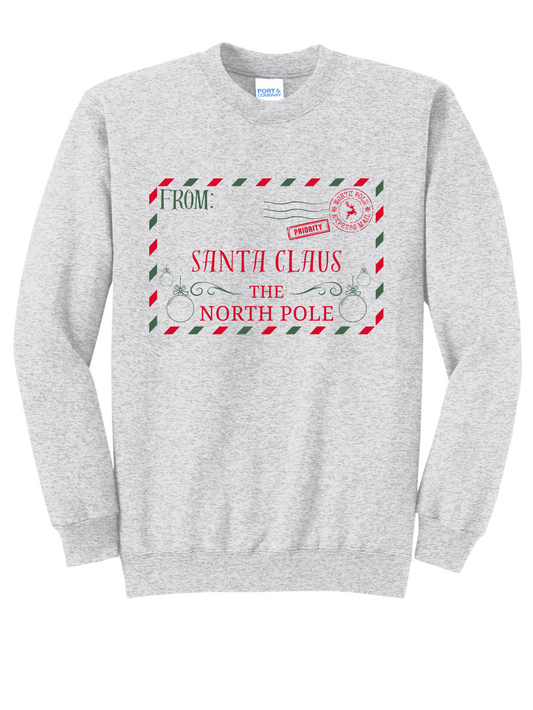 Santa Mail Embroidered Crewneck Sweatshirt