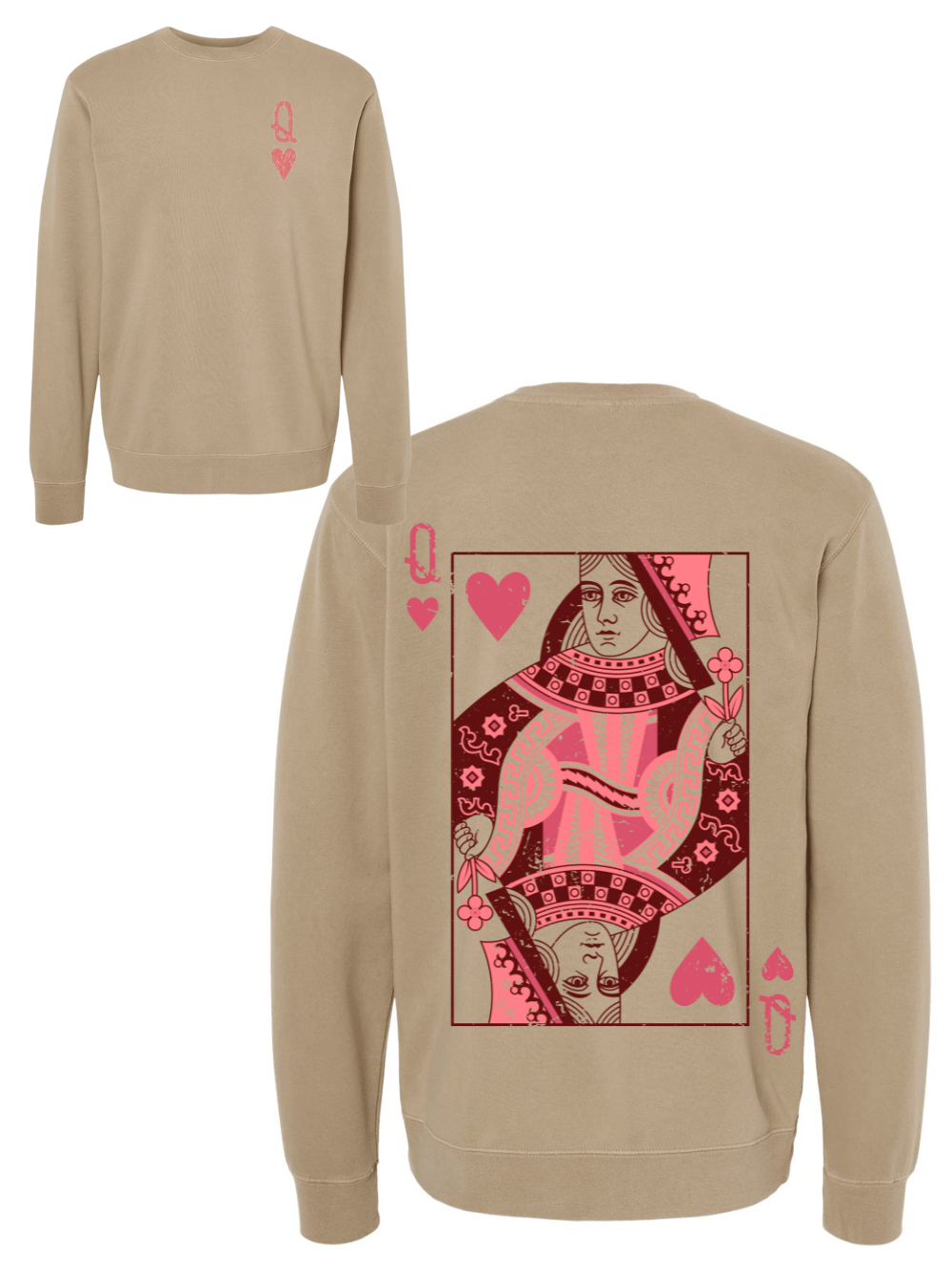 Queen Of Hearts Graphic Crewneck Sweatshirt