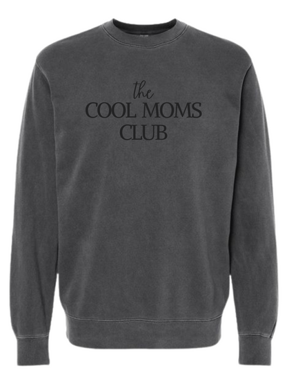 The Cool Moms Club Embroidered Tone on Tone Pigment-Dyed Crewneck Sweatshirt