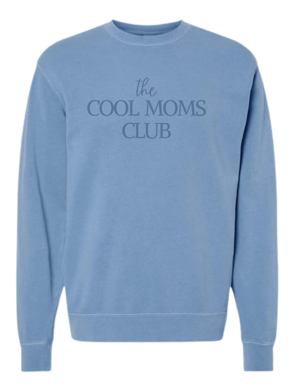 The Cool Moms Club Embroidered Tone on Tone Pigment-Dyed Crewneck Sweatshirt