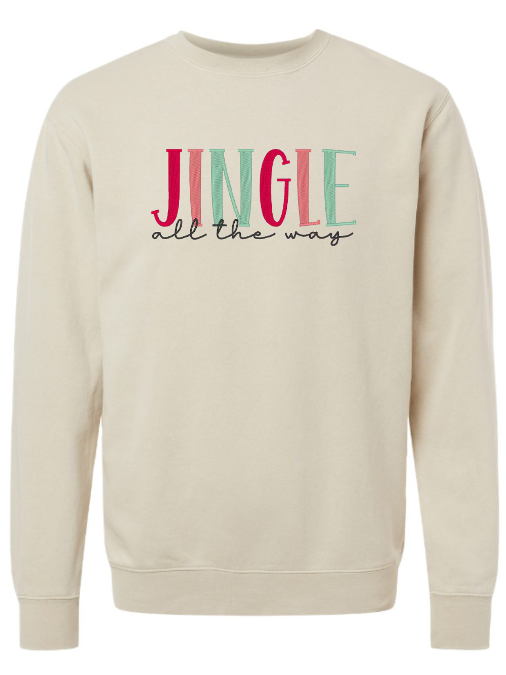 Jingle All The Way Embroidered Washed Crewneck Sweatshirt