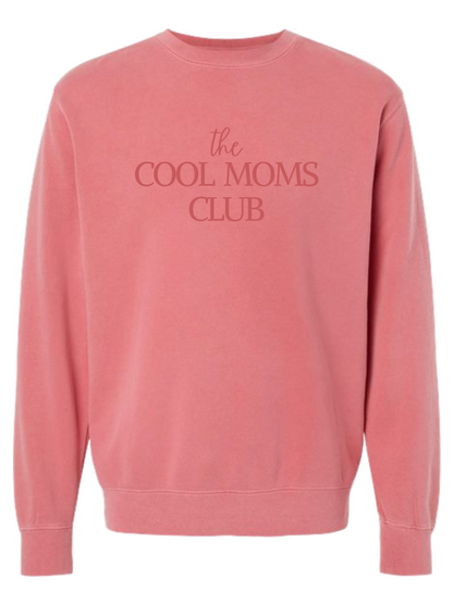 The Cool Moms Club Embroidered Tone on Tone Pigment-Dyed Crewneck Sweatshirt