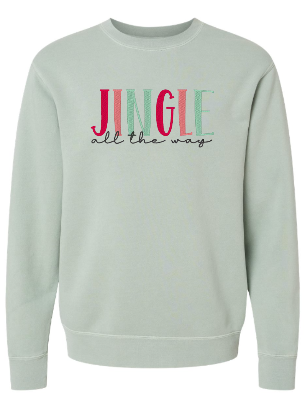 Jingle All The Way Embroidered Washed Crewneck Sweatshirt