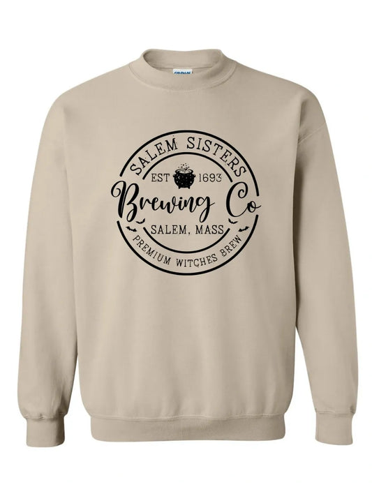 Salem Sisters Brewing Co Embroidered Fall Crewneck Sweatshirt