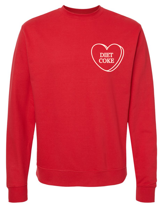 Custom Phrase Candy Heart Embroidered Crewneck Sweatshirt