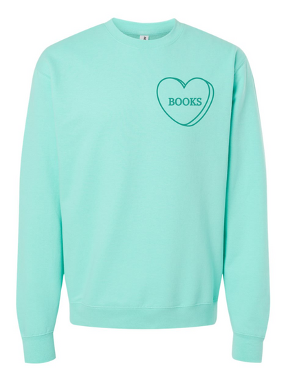 Custom Phrase Candy Heart Embroidered Crewneck Sweatshirt