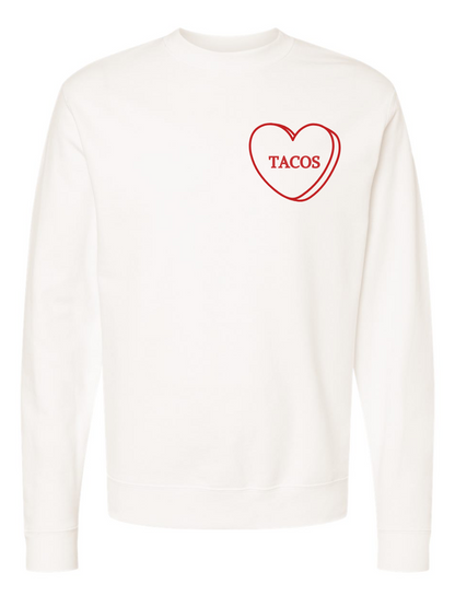 Custom Phrase Candy Heart Embroidered Crewneck Sweatshirt