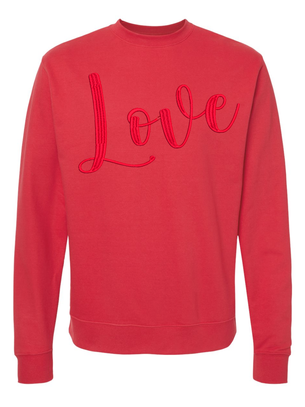 Love Embroidered Fleece Crewneck Sweatshirt